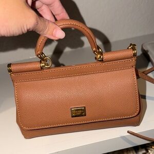 Dolce & Gabbana Tan Mini Bag with Gold Accents